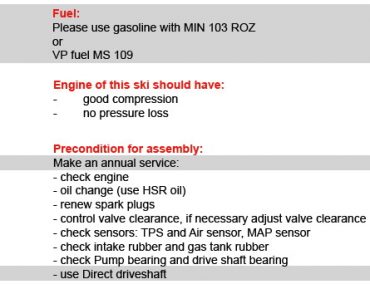 >HSR-Benelli S4 180hp kit Pre conditions