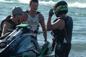 Dustin Motzouris practices at Crazy Beach