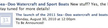 >Sea Doo 2011 model on 30th of Aug.