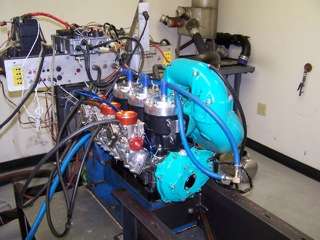 >A triple engine on the dyno