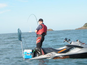 >Going fishing on a pwc