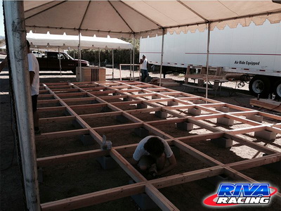 >Rivas booth under preparation