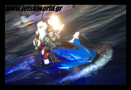 >ʼφιξη του Αϊ Βασίλη με Jet Ski